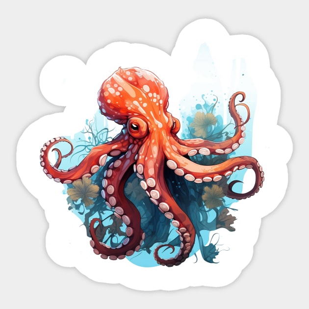 Orange Octopus Sticker by zooleisurelife